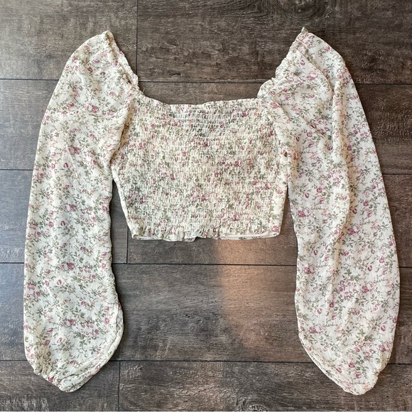 Floral chiffon sweetheart top - Picture 2 of 9